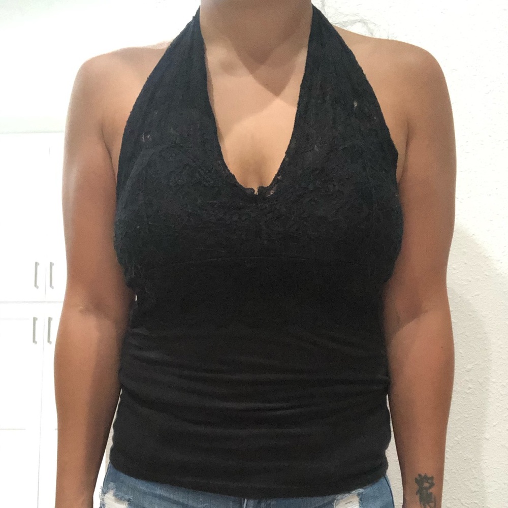 Black Lace Halter // Size S